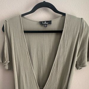 Lulus Sage Green Wrap Dress